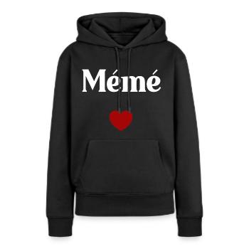 mémé - Sweat à capuche Premium bio Femme - noir - Devant - Julia (174cm)