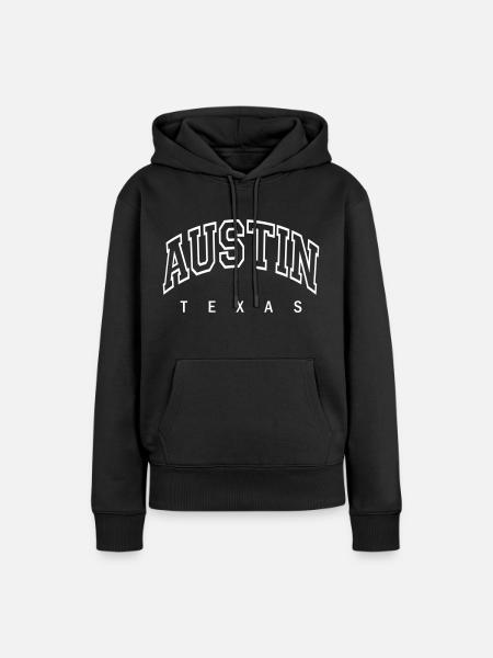 Austin - Frauen Premium Bio Hoodie - Schwarz