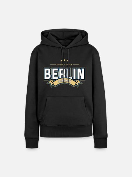 Berlin - Frauen Premium Bio Hoodie - Schwarz
