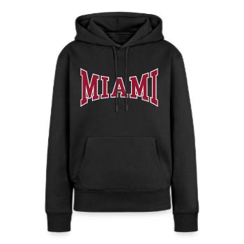 Miami - Sweat à capuche Premium bio Femme - noir - Devant - Julia (174cm)