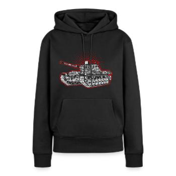 armure - Sweat à capuche Premium bio Femme - noir - Devant - Julia (174cm)