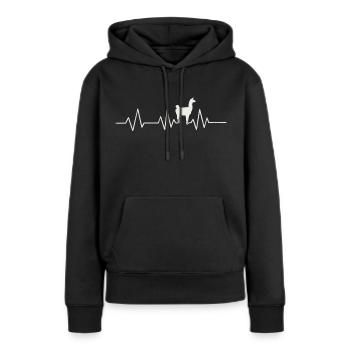 Heartbeat Lama Alpaca Pulse Pulse Equalizer - Women’s Premium Organic Hoodie - black - Front - Julia (174cm)