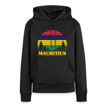 Maurice - Sweat à capuche Premium bio Femme - noir - Devant - Julia (174cm)
