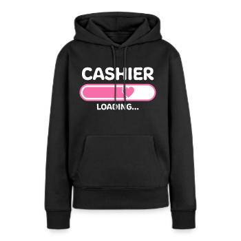Kassiererin Loading Ladebalken - Frauen Premium Bio Hoodie - Schwarz - Vorne - Julia (174cm)