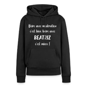 Boire avec Beatriz - Sweat à capuche Premium bio Femme - noir - Devant - Julia (174cm)