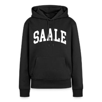 Saale - Sweat à capuche Premium bio Femme - noir - Devant - Julia (174cm)