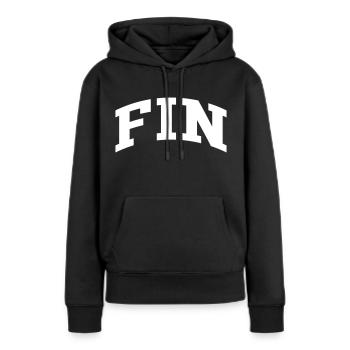 Nageoire - Sweat à capuche Premium bio Femme - noir - Devant - Julia (174cm)