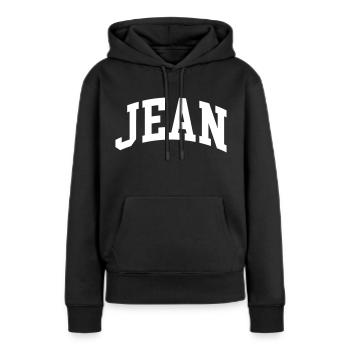 Jean - Sweat à capuche Premium bio Femme - noir - Devant - Julia (174cm)