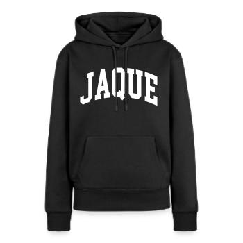 Stéphanie - Sweat à capuche Premium bio Femme - noir - Devant - Julia (174cm)
