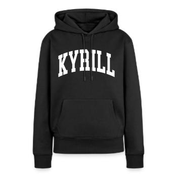 Cyril - Sweat à capuche Premium bio Femme - noir - Devant - Julia (174cm)