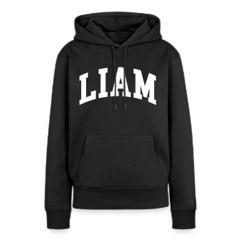 Liam - Sweat à capuche Premium bio Femme - noir - Devant - Julia (174cm)