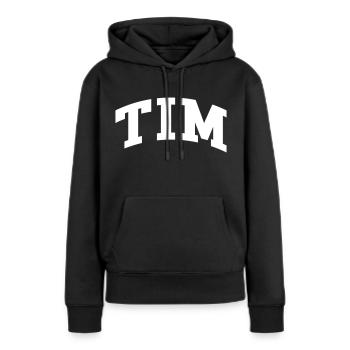 Tim - Sweat à capuche Premium bio Femme - noir - Devant - Julia (174cm)