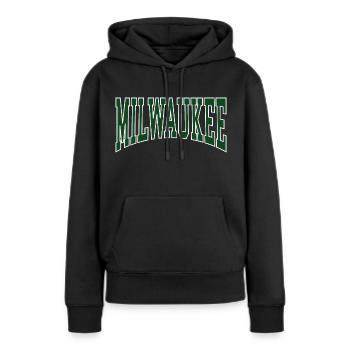 Milwaukee - Sweat à capuche Premium bio Femme - noir - Devant - Julia (174cm)