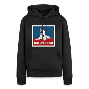 Bull Terrier, chien, dessin, chien de combat - Sweat à capuche Premium bio Femme - noir - Devant - Julia (174cm)
