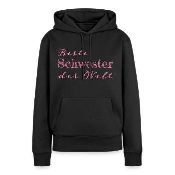 Schwester Geschwister Geschenk Geschenkidee - Frauen Premium Bio Hoodie - Schwarz - Vorne - Julia (174cm)