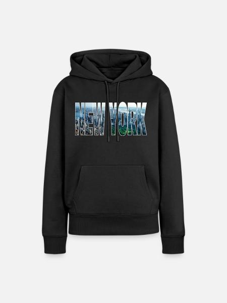 New York - Frauen Premium Bio Hoodie - Schwarz