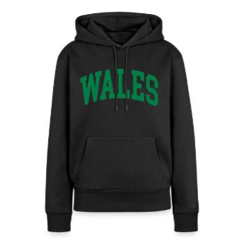 Pays de Galles - Sweat à capuche Premium bio Femme - noir - Devant - Julia (174cm)