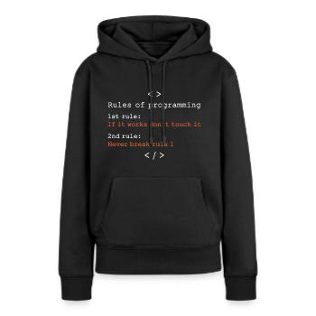 Regeln der Programmierung - Frauen Premium Bio Hoodie - Schwarz - Vorne - Julia (174cm)