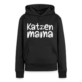 Katzenmama Katzen Mama Pfote Pfoten Katze Geschenk - Frauen Premium Bio Hoodie - Schwarz - Vorne - Julia (174cm)