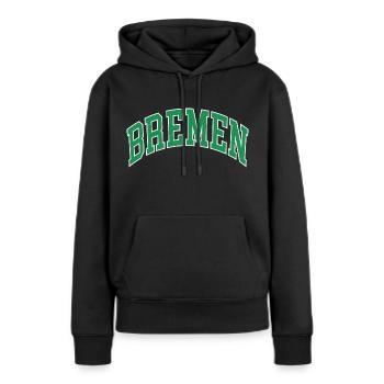Brême - Sweat à capuche Premium bio Femme - noir - Devant - Julia (174cm)