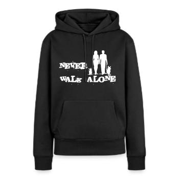 Chien - Sweat à capuche Premium bio Femme - noir - Devant - Julia (174cm)