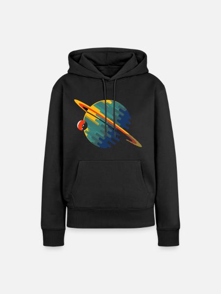 Saturn Planet - Frauen Premium Bio Hoodie - Schwarz
