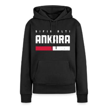 Ankara 06 - Sweat à capuche Premium bio Femme - noir - Devant - Julia (174cm)