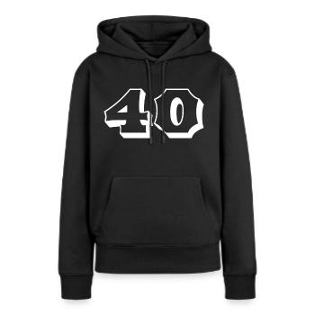 40 ans Numéro 40 Anniversaire - Sweat à capuche Premium bio Femme - noir - Devant - Julia (174cm)