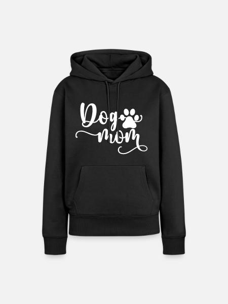 Maman chien - Sweat à capuche Premium bio Femme - noir