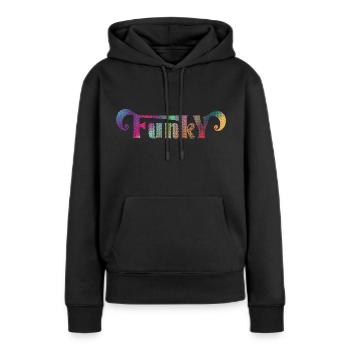 Funky - Frauen Premium Bio Hoodie - Schwarz - Vorne - Julia (174cm)