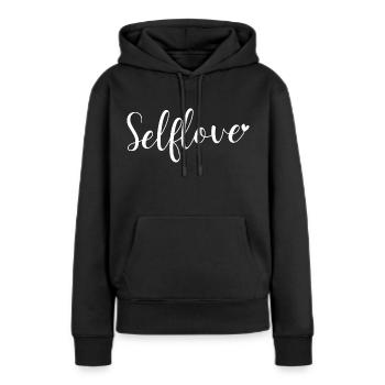 Amour-propre - Sweat à capuche Premium bio Femme - noir - Devant - Julia (174cm)