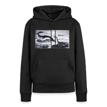 Mer du Jurassique - Sweat à capuche Premium bio Femme - noir - Devant - Julia (174cm)