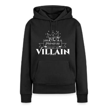 Je ne suis pas une princesse - Sweat à capuche Premium bio Femme - noir - Devant - Julia (174cm)