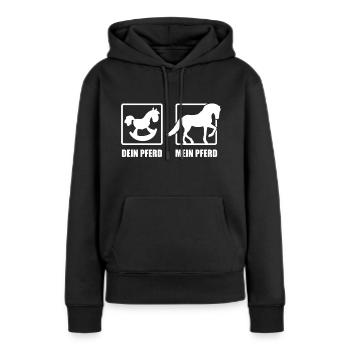 Mein Pferd Dein Pferd - Frauen Premium Bio Hoodie - Schwarz - Vorne - Julia (174cm)