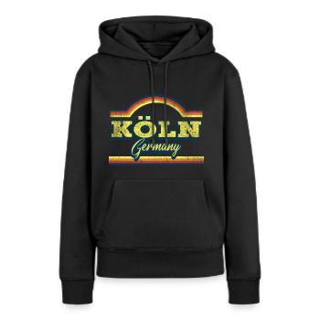 Cologne Allemagne City Font Vintage Retro - Sweat à capuche Premium bio Femme - noir - Devant - Julia (174cm)