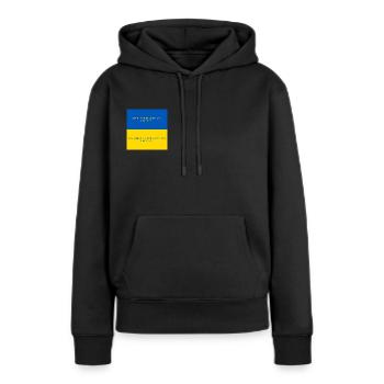 Ukraine - Frauen Premium Bio Hoodie - Schwarz - Vorne - Julia (174cm)