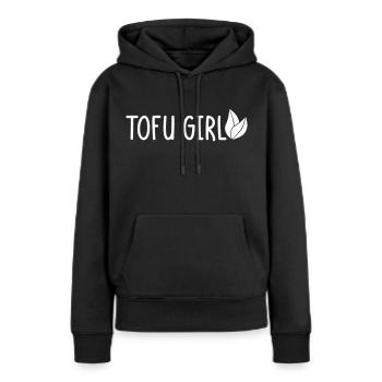 Tofu Girl - Sweat à capuche Premium bio Femme - noir - Devant - Julia (174cm)