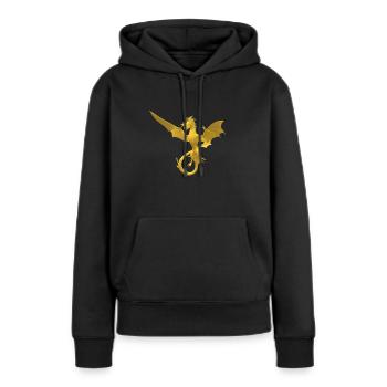 Dragon - Frauen Premium Bio Hoodie - Schwarz - Vorne - Julia (174cm)
