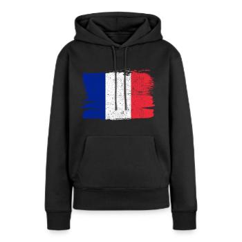 Francia Bandiera Frankreich Flagge Frieden Vintage - Frauen Premium Bio Hoodie - Schwarz - Vorne - Julia (174cm)