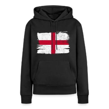 Inghilterra Bandiera England Flagge Frieden Vintage - Frauen Premium Bio Hoodie - Schwarz - Vorne - Julia (174cm)