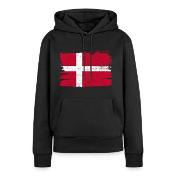 Danimarca Bandiera Dänemark Flagge Frieden Vintage - Frauen Premium Bio Hoodie - Schwarz - Vorne - Julia (174cm)