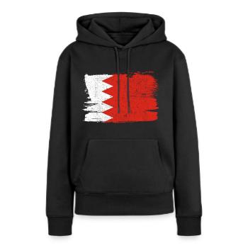 Bahrain Bandiera Bahrein Flagge Frieden Vintage - Frauen Premium Bio Hoodie - Schwarz - Vorne - Julia (174cm)