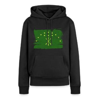 Adighezia Bandiera Adygeja Flagge Frieden Vintage - Frauen Premium Bio Hoodie - Schwarz - Vorne - Julia (174cm)