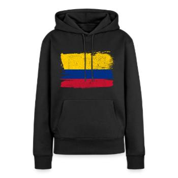 Kolumbien Bandiera Flagge Frieden Vintage - Frauen Premium Bio Hoodie - Schwarz - Vorne - Julia (174cm)