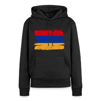 Armenien Bandiera Flagge Frieden Vintage - Frauen Premium Bio Hoodie - Schwarz - Vorne - Julia (174cm)