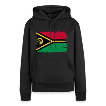 Vanuatu Bandiera Flagge Frieden Vintage - Frauen Premium Bio Hoodie - Schwarz - Vorne - Julia (174cm)