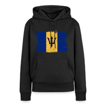 Barbados Bandiera Flagge Frieden Vintage - Frauen Premium Bio Hoodie - Schwarz - Vorne - Julia (174cm)