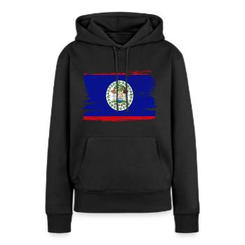 Belize Bandiera Flagge Frieden Vintage - Frauen Premium Bio Hoodie - Schwarz - Vorne - Julia (174cm)