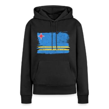 Aruba Bandiera Flagge Frieden Vintage - Frauen Premium Bio Hoodie - Schwarz - Vorne - Julia (174cm)