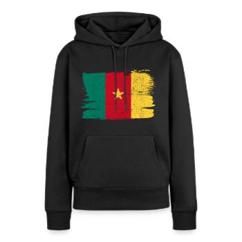 Kamerun Flagge Frieden Heimatstaat Vintage - Frauen Premium Bio Hoodie - Schwarz - Vorne - Julia (174cm)